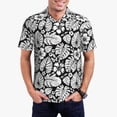 thumbnail image 3 of Balery Tropical Leaves Printed Men’s Short Sleeve Polo Shirt, Midweight Men's Shirt,Golf Polo shirts -X-Large, 3 of 9