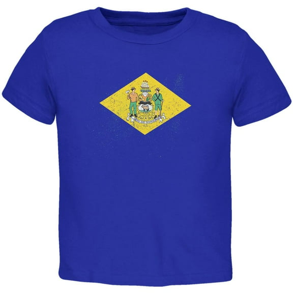 Born and Raised Delaware State Flag Toddler T Shirt Royal Toddler Size 5/6