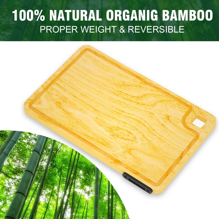 Bamboo Cutting Board-with Juice Groove and the Holder for Kitchen Cutting  Board Set of 4 with 6 Cooking Utensils. 