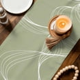 thumbnail image 4 of Sage Green Table Runner Linen Burlap Table Runner 60 Inches Long Minimalist Abstract Modern White Art Dresser Scarves for Kitchen Island Coffee Dining Room Party Wedding Holiday Decoration 13"x60", 4 of 8