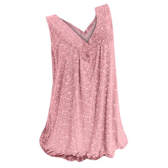 asdoklhq Juniors Plus Tops & T-Shirts,Women's Sleeveless Summer Casual Tops V-Neck Printing Sleeveless Vest Tops