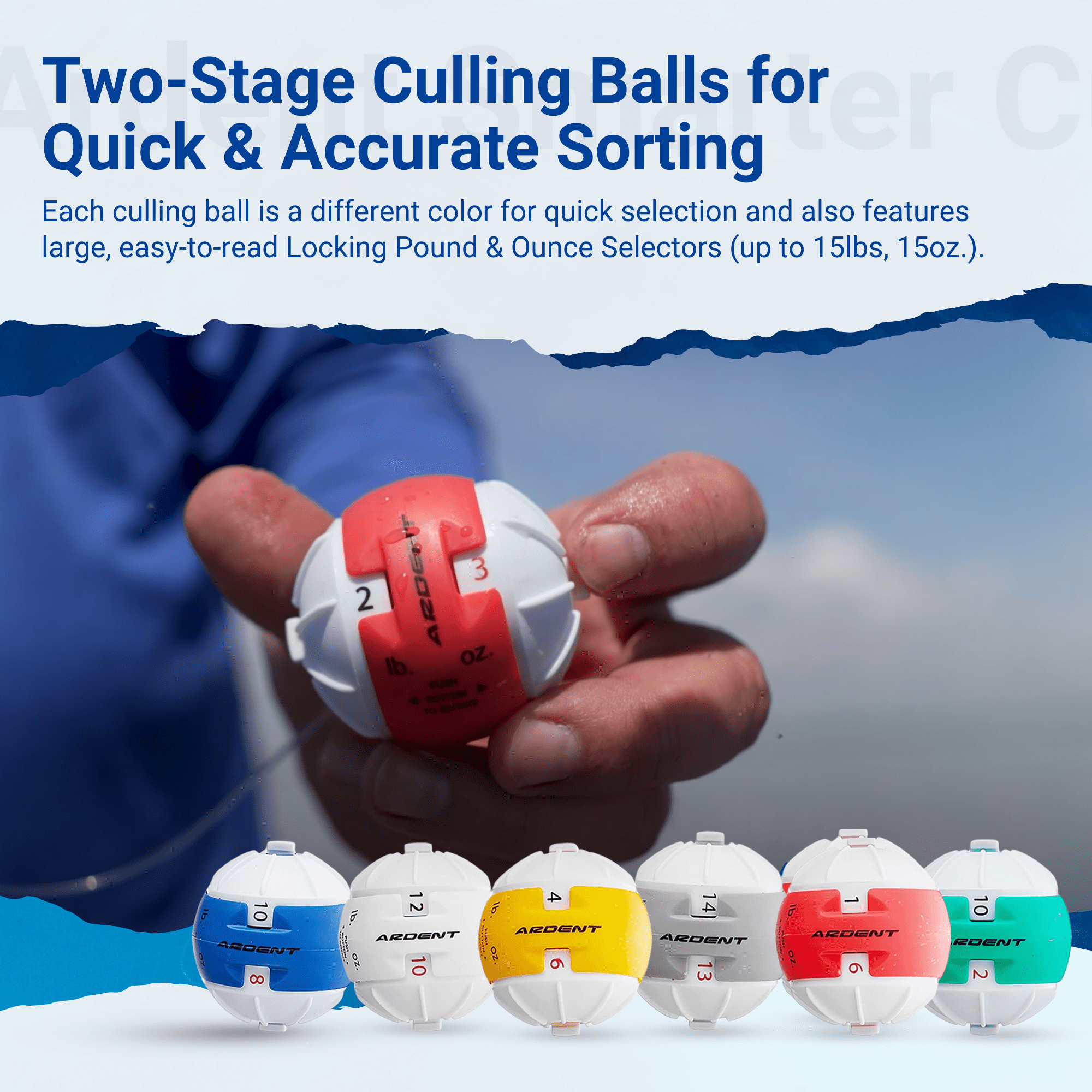 Ardent Smarter Cull, 6-Ball 2-Stage Culling Balls with Smart Clips, Quick and Easy to Use, Reduce Fish Stress and Injury, Bass Fishing Accessories and Supplies