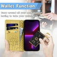 thumbnail image 2 of for Samsung Galaxy S10 Plus Case Wallet,Magnetic Closure PU Leather Cute Embossed with Wrist Strap, RFID Blocking Card Slots Pocket Flip Kickstand Protective Phone Case Cover,Yellow, 2 of 10