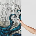 thumbnail image 3 of Orinice Octopus Nautical Shower Curtain Blue Kraken Sailboat Lighthouse Compass Sea Animal Nautical Cool Marine Life Polyester Bathroom Decor Curtain with Hooks,Blue Gray White 36x72, 3 of 7