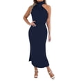 thumbnail image 1 of Vestido sin mangas con cuello alto y hombros descubiertos para mujer - Elegante conjunto informal para fiesta - Prenda versátil para primavera y otoño - Tallas XS-XL, 1 of 8