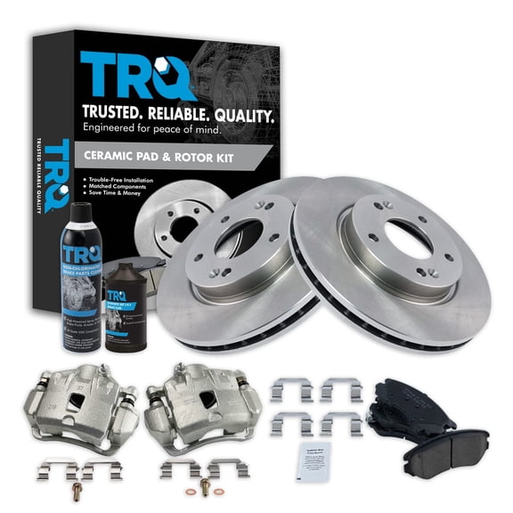 TRQ Front Ceramic Brake Pads & Rotors Fits 2007-2010 Hyundai Elantra BKA19242