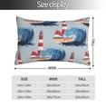 thumbnail image 2 of Pofeuu Beacon In The Huge Waves Of The Surf Print Polyester Microfiber Plush Pillowcases, Super Soft and Cozy Pillow Case Covers with Envelop Closure（Pillow core not included）-16"x24", 2 of 6