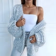 thumbnail image 4 of Womens Chunky Cardigan Cable Knit Oversized Open Front Cardigan Sweaters Blue XL, 4 of 6