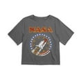 thumbnail image 2 of Nasa Retro Shuttle Women's Boxy Cropped T-Shirt Casual Graphic Tee, 2 of 6