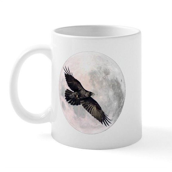 CafePress - Flying Crow Mug - 11 oz Ceramic Mug - Novelty Coffee Tea Cup