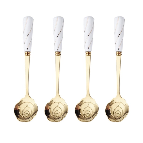cucharas para café con forma de flor, delicadas y duraderas, para helado y postre.