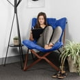 thumbnail image 5 of YEXJ Indoor Portable Wood Butterfly Folding Accent Chair, Perfect for Reading, Studying, Gaming, Suitable for Dorm Rooms, Bedrooms, and Living Rooms, Blue (Pack of 1), 5 of 6