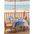 thumbnail image 2 of Outdoor Tablecloth with Umbrella Hole for Patio/Picnic/Party/Camping, Blue Ocean Octopus Waterproof Table Cloth Rectangle Table Cover Washable, Coastal Nautical Coral Starfish Leaves (60"x 120"), 2 of 9