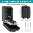 thumbnail image 2 of FUYGRCJ Sturdy Key Lock Box, Waterproof Outdoor Lockbox, 12-Digit Combination Lock Box with Code, Wall-Mounted & Hanging Key Hiders, Large Capacity Spare Keys Safe Storage Box for Home Office Garage, 2 of 11