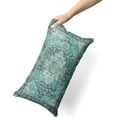 thumbnail image 3 of Green Boho Throw Pillow Covers Set of 2 Monaco Rug Carpet Double Sided Pattern Cotton Soft Pillow Case Cushion Cover Pillowcase for Garden Couch Sofa Bed Decorative 12x20 inch, 3 of 5