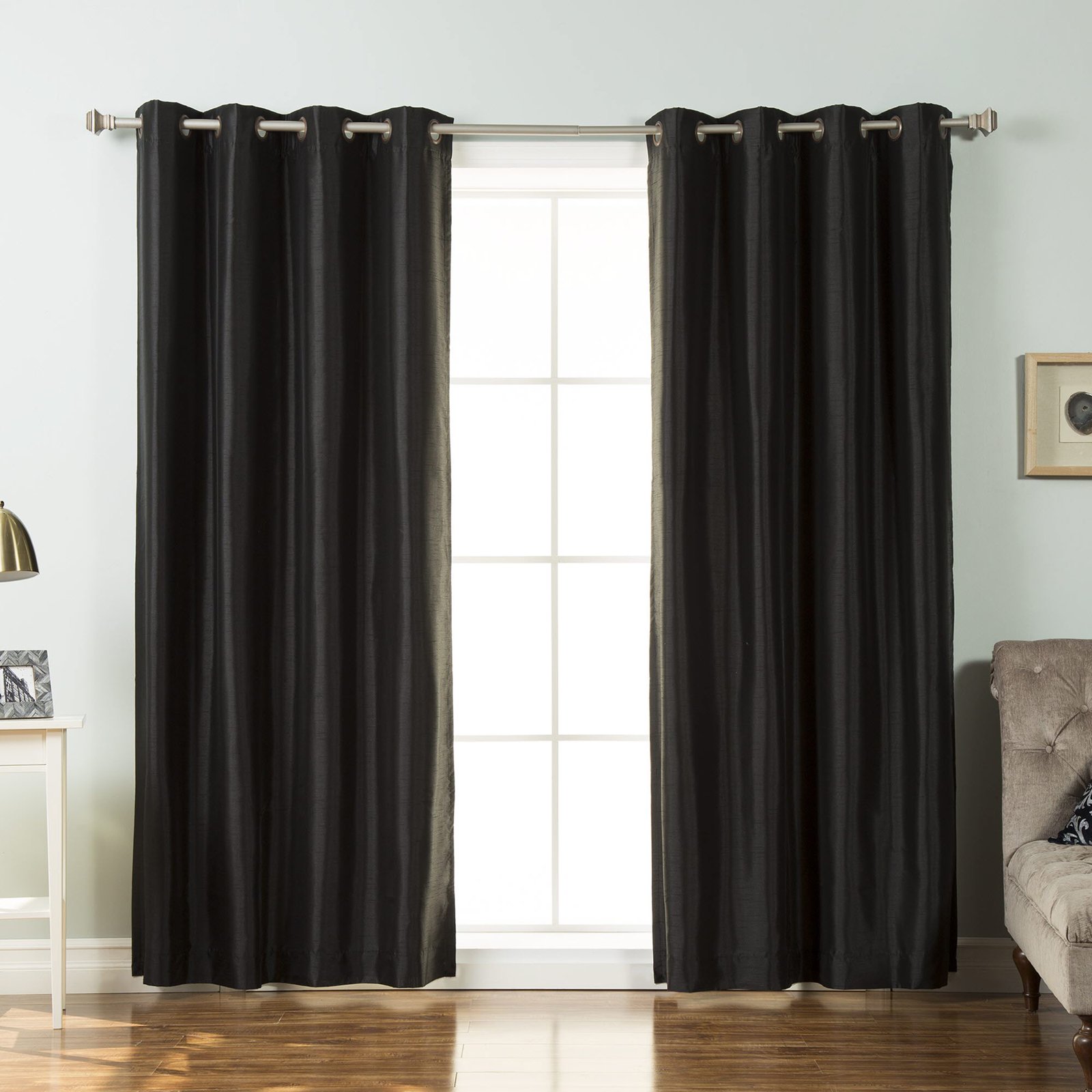 Best Home Fashion Faux Silk Blackout Curtains