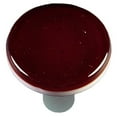 thumbnail image 1 of Hot Knobs HK1005-KRA Grenat Rouge Rond Bouton d'Armoire en Verre - Aluminium Poste, 1 of 1