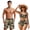 A-Green Duck Camo Hunting, variant on Blue Palm Trees Matching Couples Swimsuits Women Bikini Sets 2 Piece Wrap Front Crisscross Tie Back Bathing Suit Mens Swim Trunks Surfing Board Shorts, Drawstring Closure