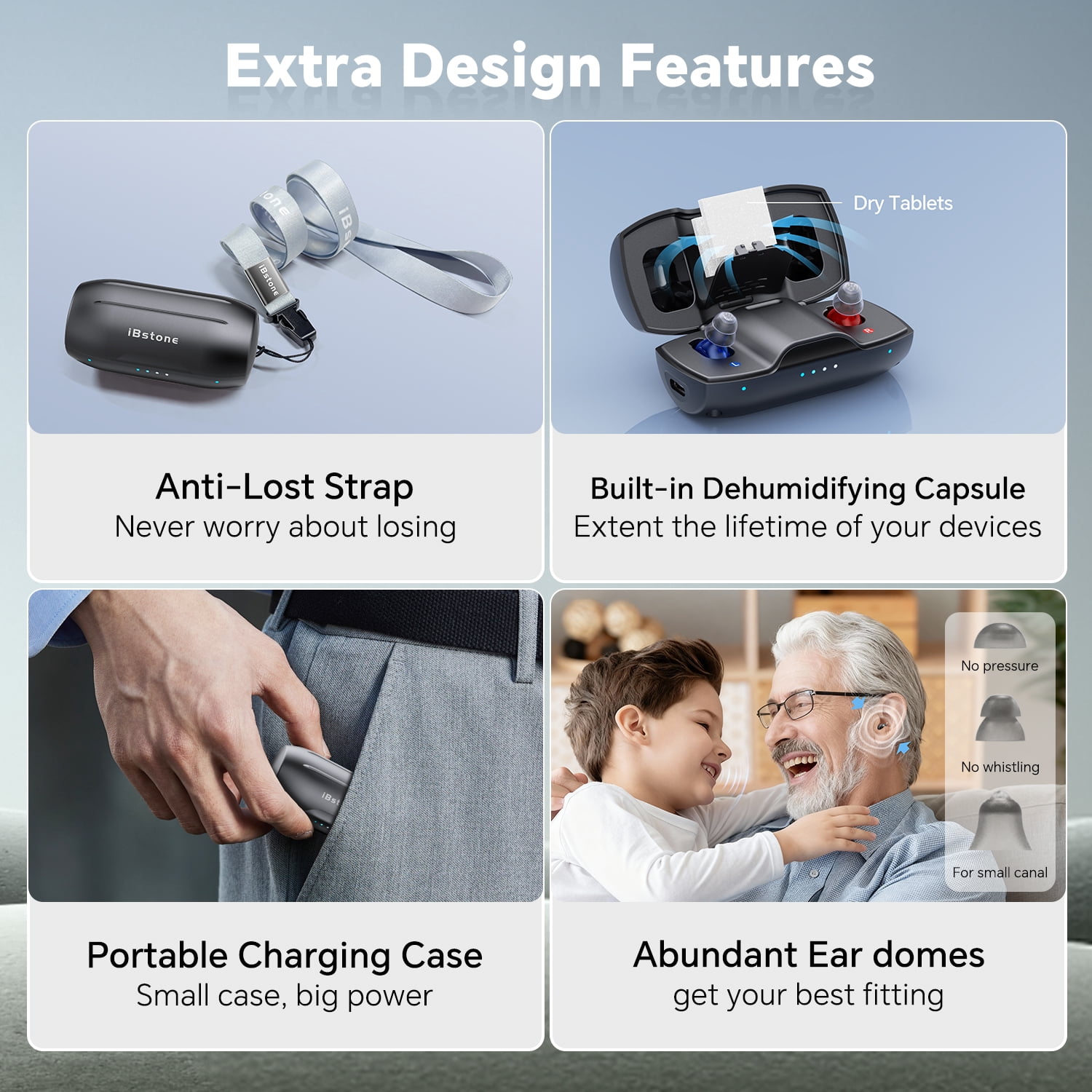 iBstone Nova CIC Hearing Aids for Seniors & Adults, Completely-in-Canal Aids, Rechargeable, OTC, Pair