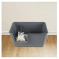 thumbnail image 4 of Set of 4 Large Open Litter Box, Anti-Splashing High Side Cat Litter Tray with Litter , 24.33" x 15.16" x 12.80", Gray, 4 of 7