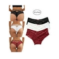thumbnail image 5 of DYMADE Womens 1/3 Packs Underwear Lace Solid Color Sexy Panties Briefs Plus Size S-5XL, 5 of 5