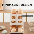 thumbnail image 2 of Four Layer Egg Storage Rack, 4 Layer Automatic Egg Rolling Dispenser, 4 Tiers Egg Holder For Fridge Can Store 30 Eggs, Used In Kitchens And Cabinets To Save Space (White), 2 of 5