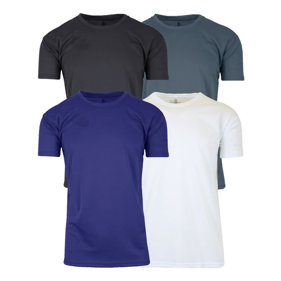 GBH Men's Short Sleeve Moisture Wicking Active Performance Crew Neck Tee (4-Pack)