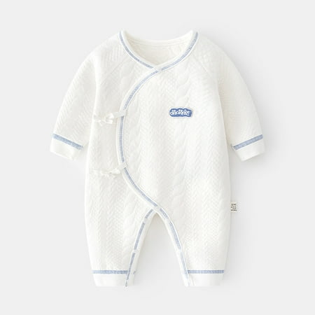 

Breampot Baby Warm Jumpsuit Baby Padded Underwear Newborn Clothes Autumn And Winter Ha Clothes Boneless Air Layer Climbing Clothes Blue