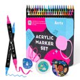 thumbnail image 1 of Arrtx Acrylic Paint Pens, 64 Colors Fine Tip and Brush Tip Markers, Water-based Acrylic Paint Markers for Rock Painting, Ceramic, Glass, Wood, Fabric, Canvas, DIY Craft, Art Supplies, 1 of 8