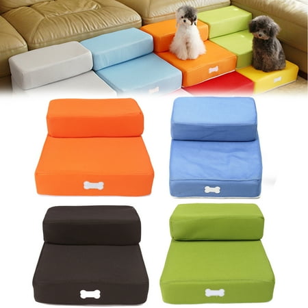 Pet Ramp Bed Mrosaa Pet Stairs,Vanvler Breathable Mesh Foldable Pet Stairs Detachable Pet Bed Stairs Dog Ramp 2 Steps Ladder Mat ()
