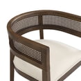 thumbnail image 5 of Christopher Knight Home 7-Piece Dining Set with 95" Wood Table, Rattan Barrel Back Upholstered Chairs, Walnut+Beige, 5 of 13