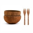 thumbnail image 1 of Rainforest Bowls Jumbo Coconut Bowls Set w/ Wooden Utensils (Raw) + 2 Forks, 1 of 3
