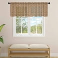 thumbnail image 2 of Vintage Rattan Sheer Curtains Valances for Windows Minimalist Abstract Wicker Texture Brown Chiffon Kitchen Valances for Cafe, Voile Window Treatments Curtains for Living Room Bedroom, 54"x18", 2 of 9