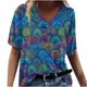thumbnail image 1 of Puntoco moda mujer impresión cuello en V camiseta manga corta Casual camiseta tops blusa Puntoco Puntoco-4809, 1 of 5