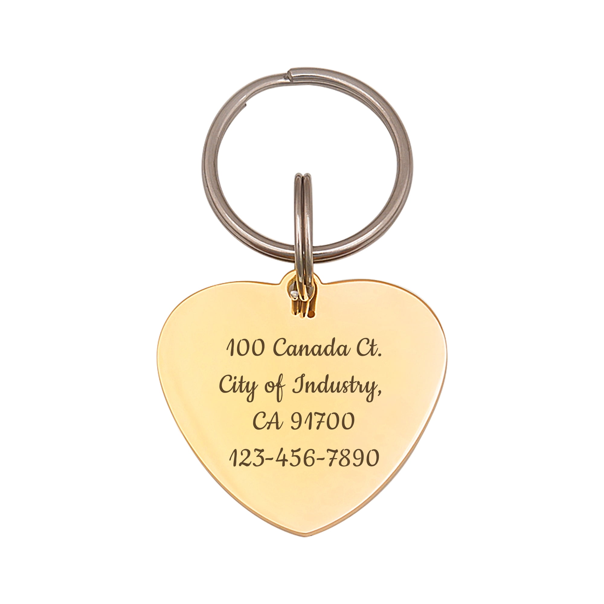 Anavia Stainless Steel Double Sided Heart Name and Icon Engraved Dog & Cat ID Tag, Multi-color, L