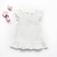 thumbnail image 2 of JLMSPLWG Girls Summer Vest Flying Sleeve Baby Girl School Casual Plain Tees Toddler Loose Fit Solid Color Short Sleeve Kids Clothes, 2 of 3