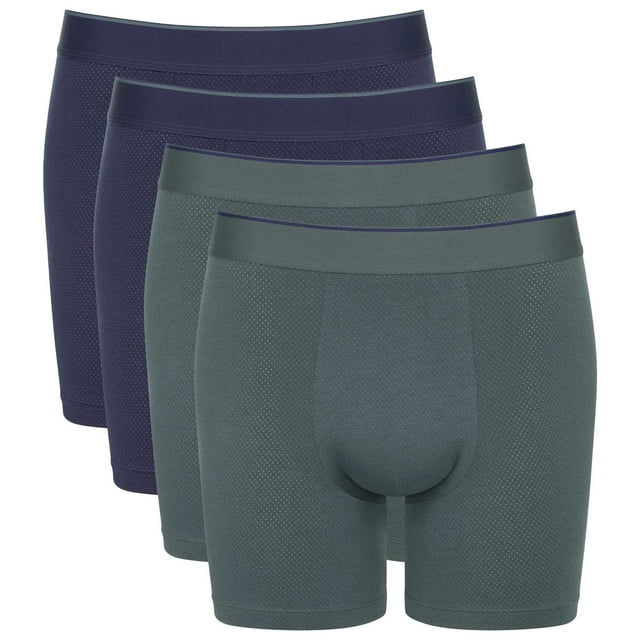 Sloggi Pack de 4 calzoncillos bóxer para hombre - EVER Airy Short Azul/Verde S (Small)
