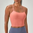 thumbnail image 4 of Ticikt Seamless Sweetheart Neck Ribbed Racerback Crop Tank Top for Women Built-In Bra Support Comfortable Activewear,Color:Pink, 4 of 6