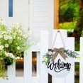 thumbnail image 6 of Poseca Welcome Sign for Front Door Round Wood Sign Hanging for Farmhouse porch Spring Decorations for Home Outdoor Indoor,12 Inch, 6 of 11