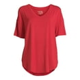 thumbnail image 5 of Time and Tru Women's Short Sleeve V-Neck Tunic T-Shirt, 5 of 5