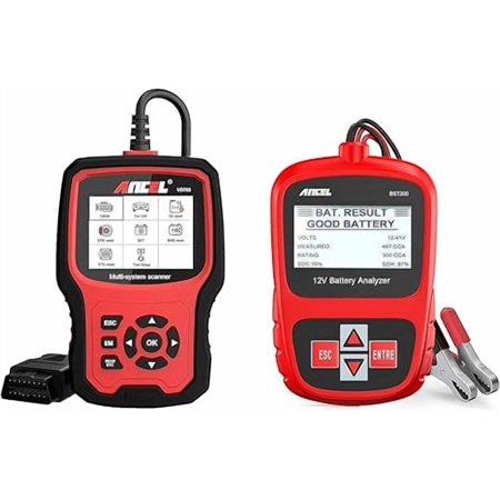 ANCEL VD700 OBD2 Scanner for VAG Vehicles Oil/TPMS/EPB/TPS/SAS Reset Injector Adaption DPF Scan Tool with ANCEL BST200 12V 100-1100 CCA Car Battery Load Tester