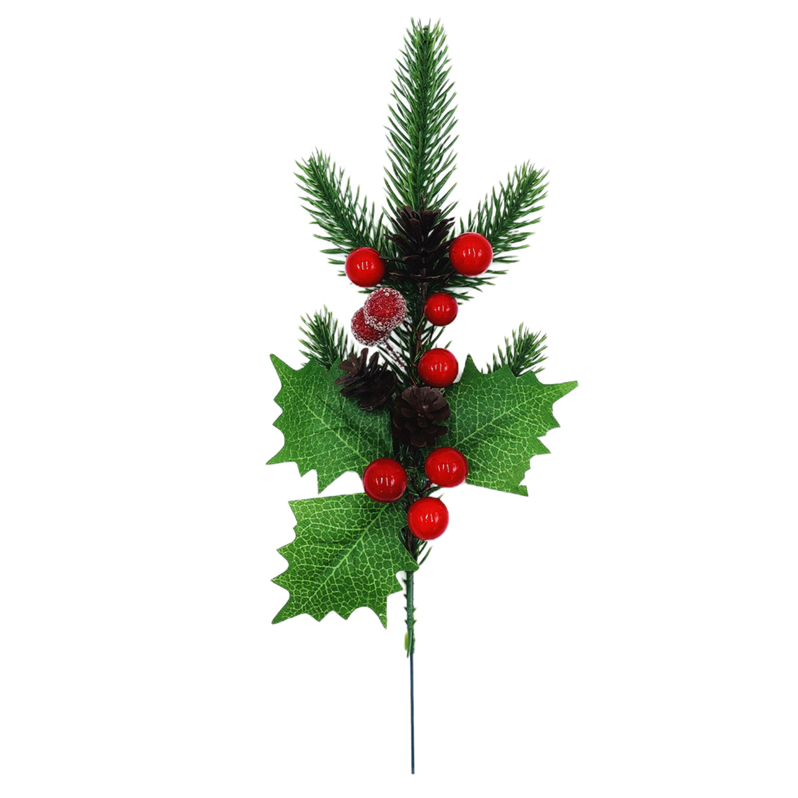 30cm Artifical Christmas Wreath Snow Berries and Holly Ivy Fern Foliage Cones 