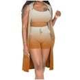 thumbnail image 1 of Birdeem Mode Femmes Décontracté Dégradé Sans Manches Camisole Col Rond Hauts Col Short Ensemble Trois Pièces, 1 of 6