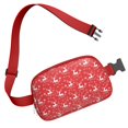 thumbnail image 3 of Red Christmas Reindeer Pattern Cute Fanny Packs for Women,Travel Waterproof Crossbody Fanny Bags Waist Purse for Women Anti Theft Adjustable Strap for Running Travel Cycling, 3 of 6