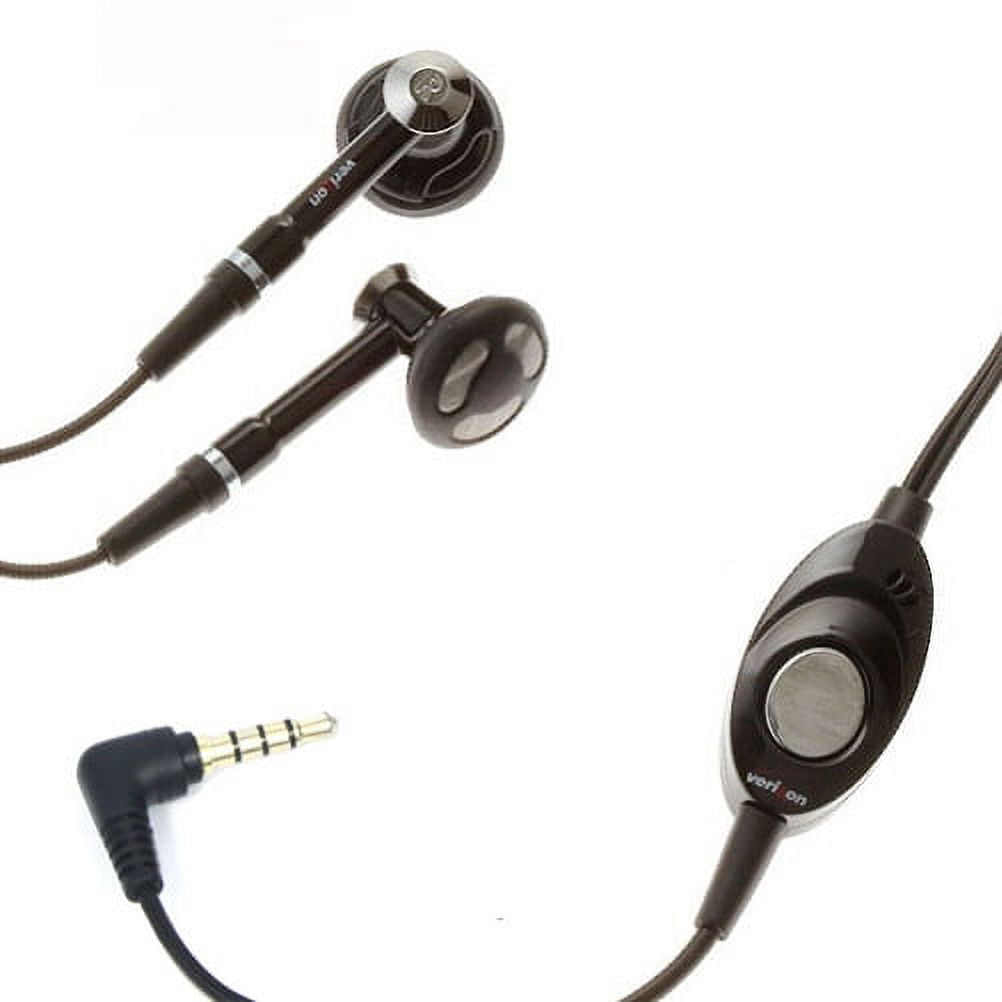 Compatible With Google Pixel 3a XL - Black Leather Carry Case w Headset Verizon Hands-free Earphones Mic