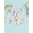 thumbnail image 2 of Qtinghua Infant Toddler Baby Boys Swim Trunks Cartoon Print Elastic Waist Shorts Beach Board Shorts Ice Cream Print 12-18 Months, 2 of 8