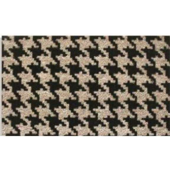 Geo Crafts G312BLK 18 x 30 in. Coir Houndstooth Welcome Doormat, Black