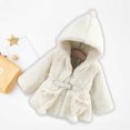 thumbnail image 5 of Zwiiyzr 2025 0-4T Boys and Girls Furry Jacket Winter Coat Fleece Sherpa Thick Cute Long Sleeve Outerwear Girdling with Hood White, 5 of 6