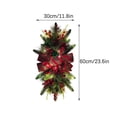 thumbnail image 3 of Herrnalise Christmas Artificial Swags 12"×24" Xmas The Cordless Prelit Stairway Swag Teardrop Trim Wreath Door Stair Swag Garland Christmas Swags for Outdoor Home Garden Decor, 3 of 8