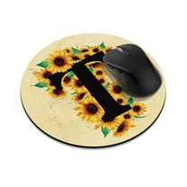WIRESTER 7.88 in Round Mouse Pad with Non-Slip Rubber Base for Computers, Laptop, Office & Home - Sunflower Vintage T